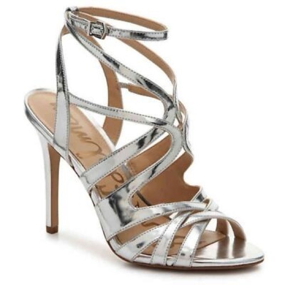 Sam Edelman Shoes - Sam Edelman Aviana Silver Strappy Heels Size 8